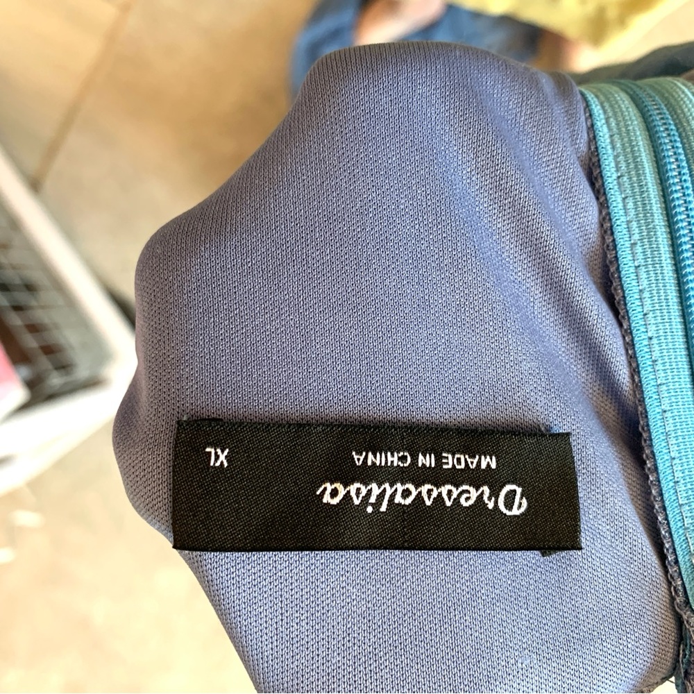 NEW, Blue Jumpsuit, Blue Romper, Long Sleeve Jumpsuit, Sheer Skirt, NWOT/Size XL - Picture 10 of 12